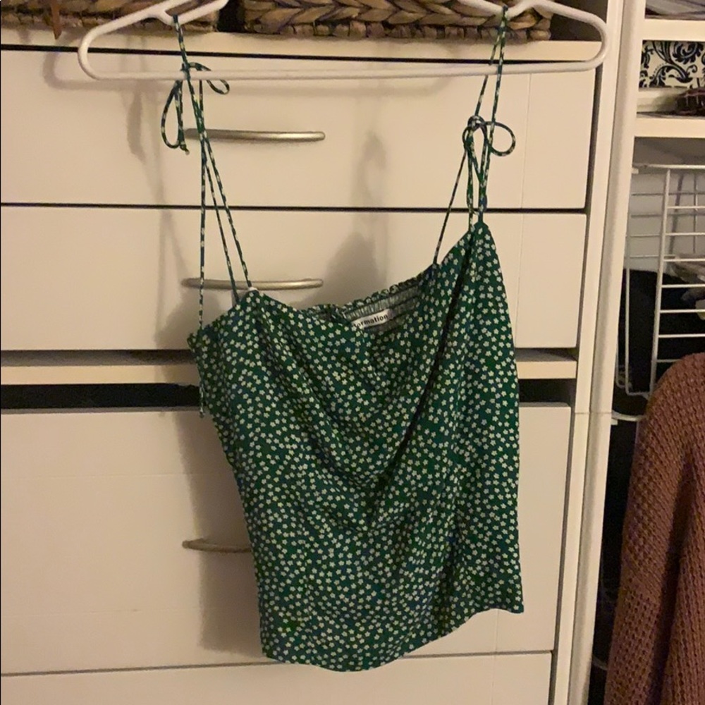 Tank top with tie straps. Size small.